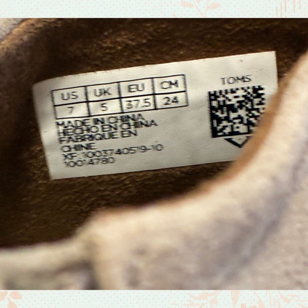 Tom's Ankle Booties Women’s Taupe Suede Size 7 Desert - Picture 6 of 7